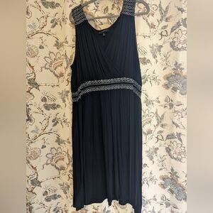 Lane Bryant Smocked Surplus Dress- Black